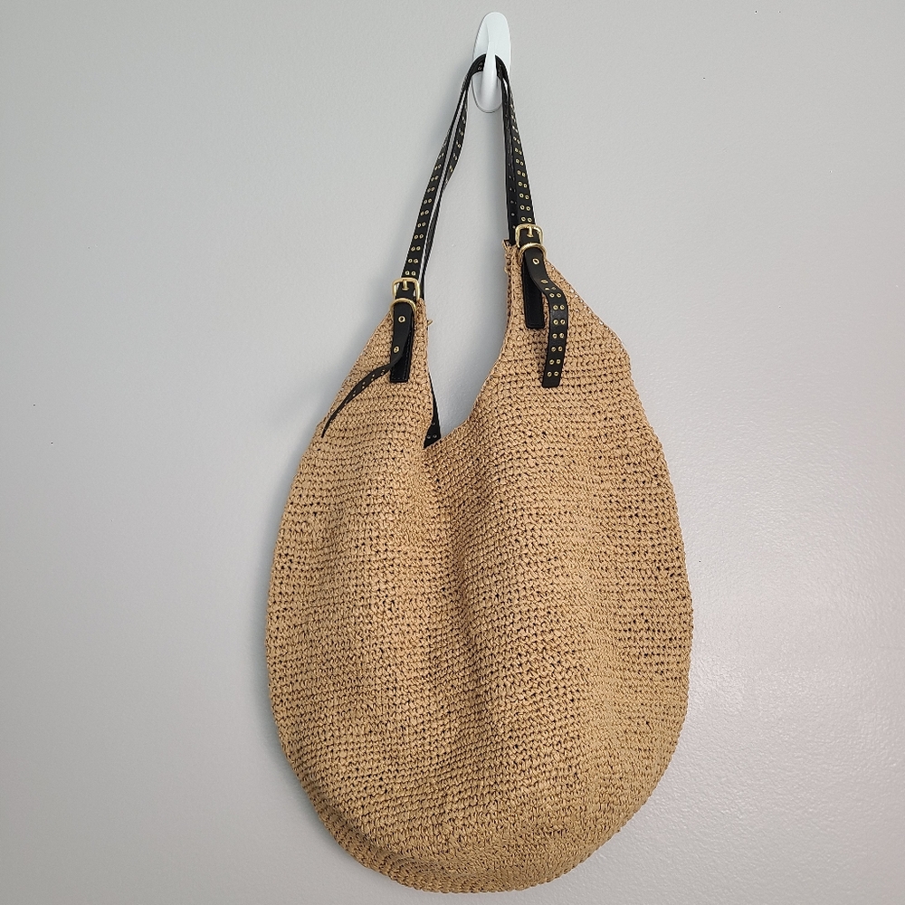 Madewell The Straw Slouch Tote in Natural Multi Tropical Vacation Beach Travel - Picture 14 of 14